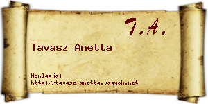 Tavasz Anetta névjegykártya